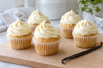 Vanilkové cupcakes s vanilkovým krémem